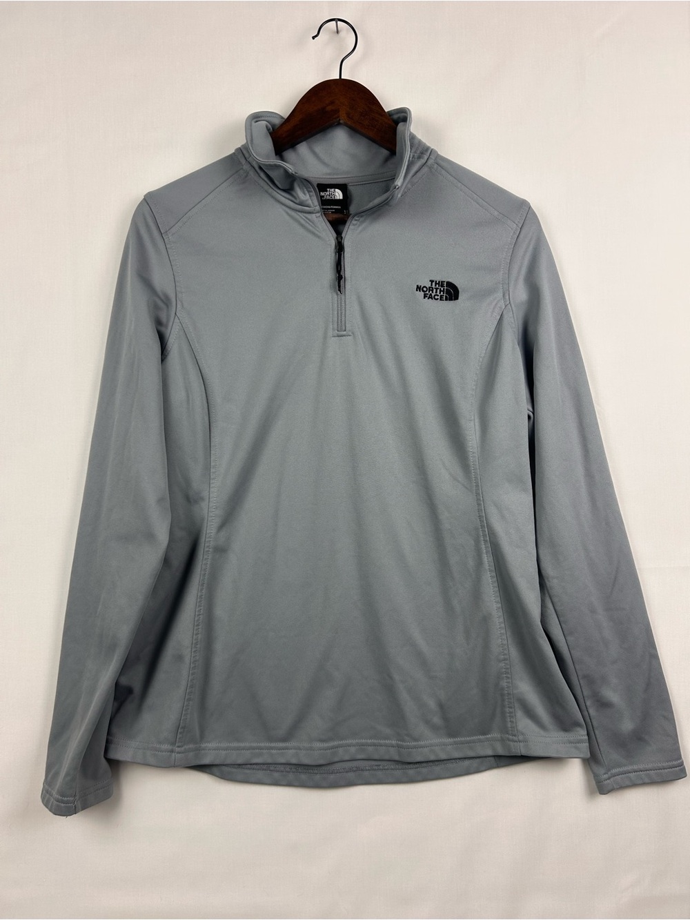The North Face Women’s L Gray Tech Fleece Quarter Zip Pullover Stretch